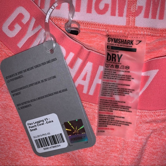 NWT {GYMSHARK} Flex Seamless Leggings, Peach Coral - Picture 14 of 15